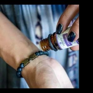 Black Volcanic Lava Stone Bracelet - Arrow Charm